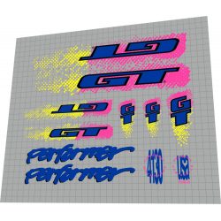   1991 GT Performer  blue yellow pink white black splatter frame